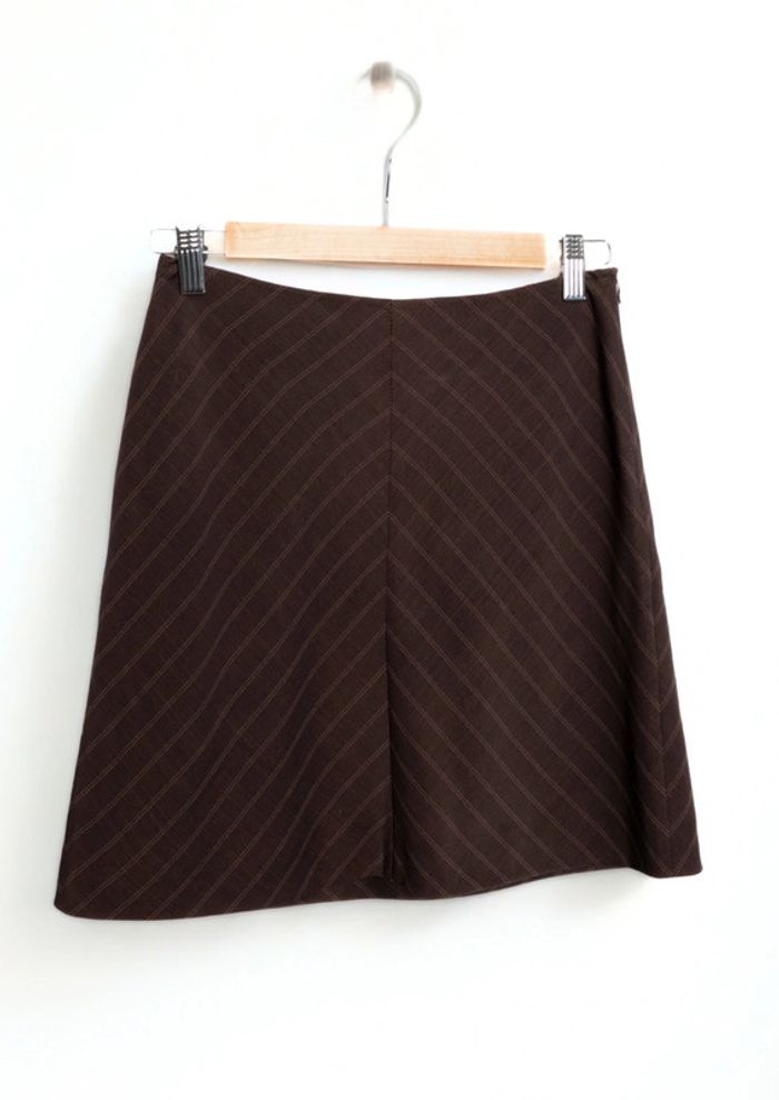 Jupe courte marron à rayures Brown skirt preppy y2k style Max&Co Size 36