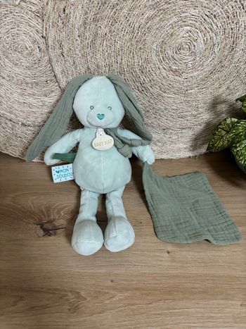 Doudou lapin mon doudou mouchoir lange baby nat