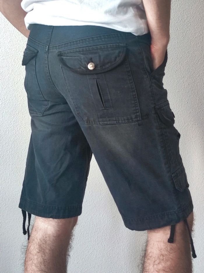 Short noir bleuté effet délavé / Cargo - 36/S à 38/M