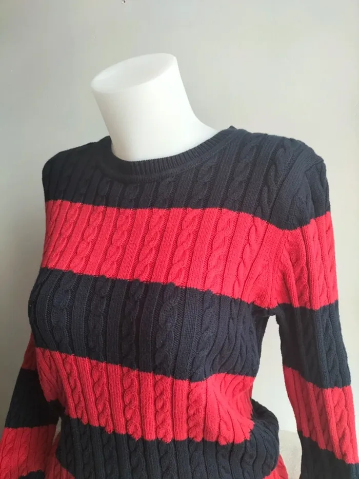 Pull Femmes Maille Torsadés 100% Coton - Tommy Hilfiger - Taille M - photo numéro 2