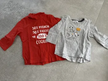 Lot de 2 teeshirt manche longue 6 mois
