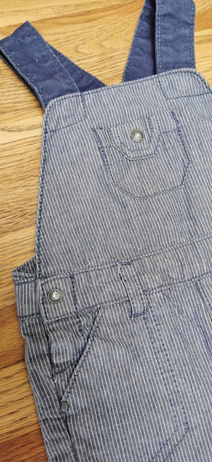 Salopette rayée bleu-blanc Obaïbi 6 mois - photo numéro 3