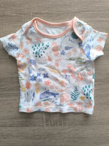 Tee shirt baleine tortue nutmeg 6-9 mois 74 cm