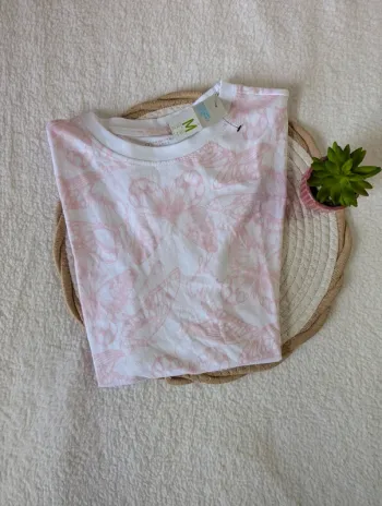 🦋 T-shirt blanc à motifs papillons - M