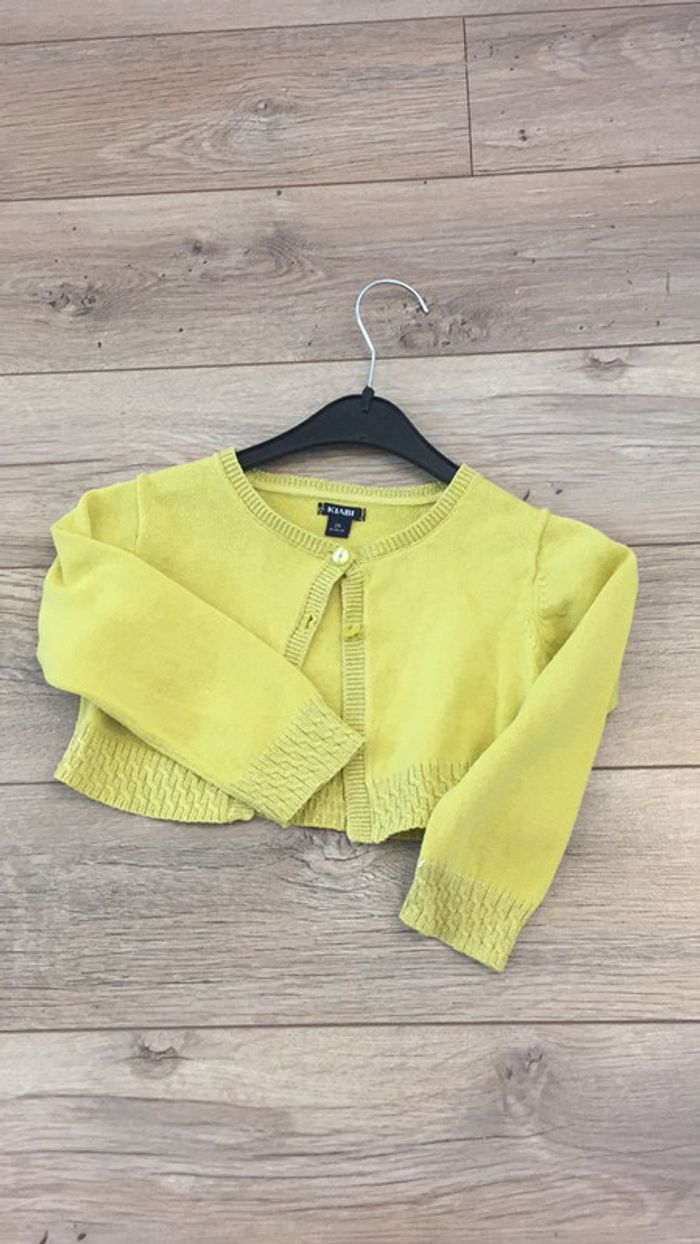 Gilet court vert anis 2 ans - kiabi coton