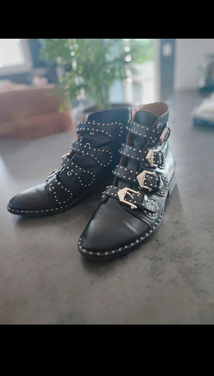 Bottines boucles et clous cuir noir Jessica Buurman - photo numéro 2