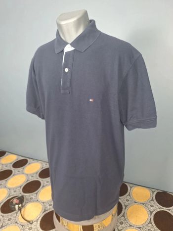 Polo tommy hilfiger bleu foncé - taille L - 100% coton - brodé (36)