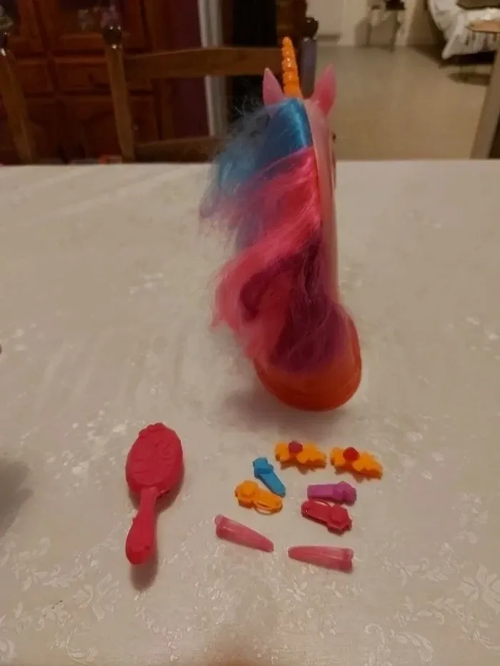 Tête à coiffer licorne barbie - photo numéro 5