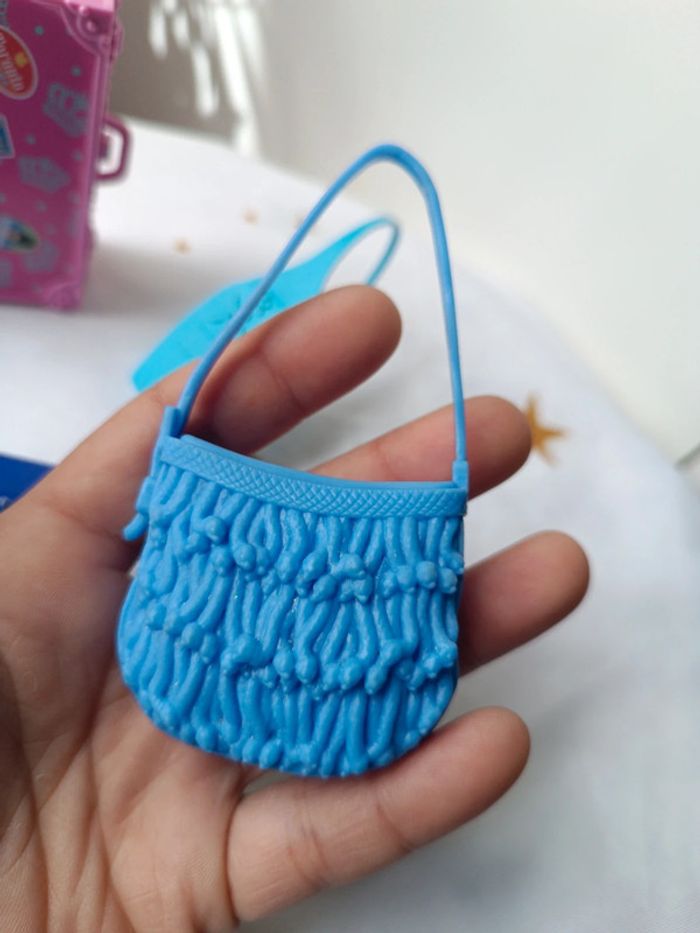 Barbie mattel fashionistas poupée sac bag bagage valise malle bleu rose blue pink Travel 1977 2011 - photo numéro 2