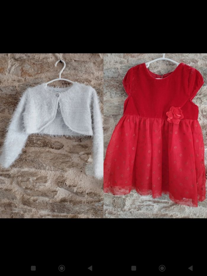Ensemble robe de fête+ boléro, taille 2ans