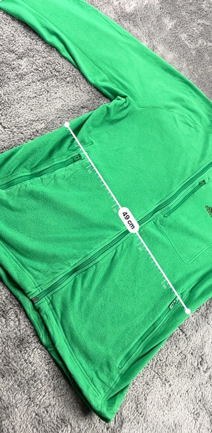 Veste polaire Adidas vert fluo – Taille L - photo numéro 4