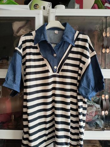 Chemise manches courtes faux deux pièces