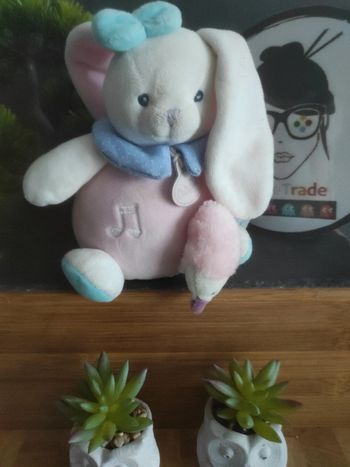 Doudou Knuffel Lapin Boîte À Musique BN0244 Baby Nat' Mouchoir #geektradedoudou