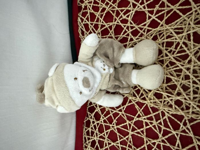 Doudou ours marron beige empreintes NICOTOY - photo numéro 2