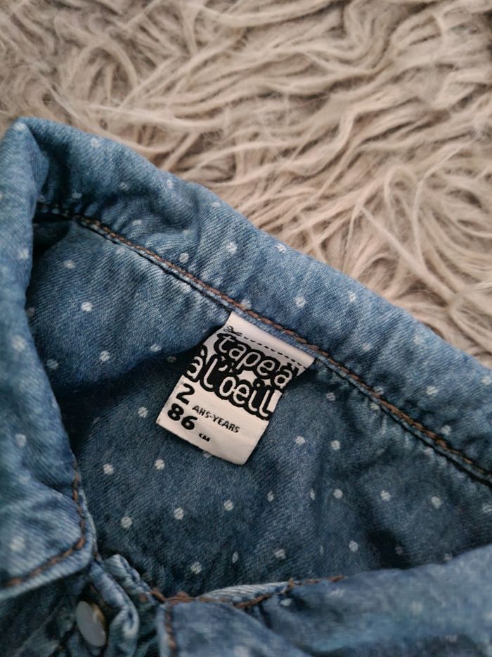 Chemise en jean manches retroussable 2ans - photo numéro 3