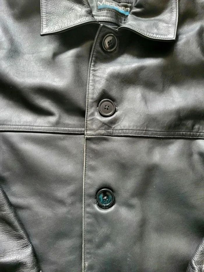 Veste En Cuir Véritable Vachette Homme Mac Lean Taille L Avec Doublure Noir - photo numéro 3