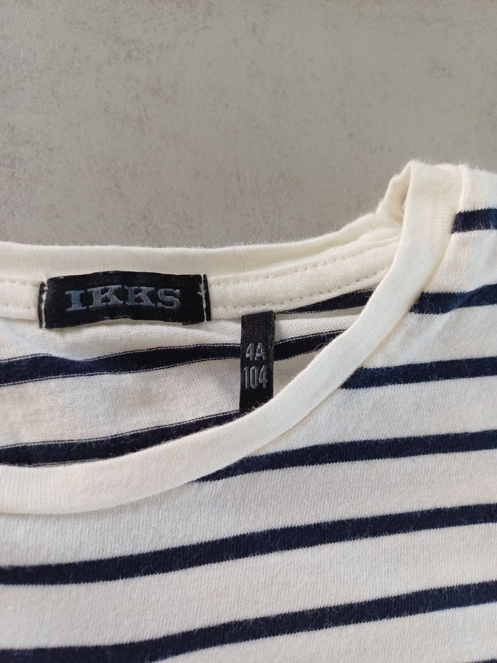 Tee-shirt manches longues marin IKKS 4 ans neuf - photo numéro 5