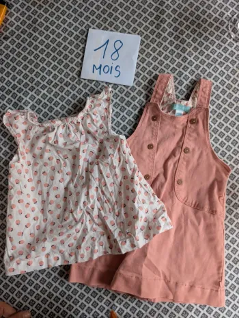 Ensemble robe tee shirt bébé fille 18 mois