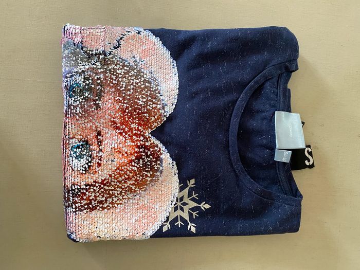 Tee shirt Desigual Disney avec sequins Reine des Neiges manche longue 11-12 ans - photo numéro 14