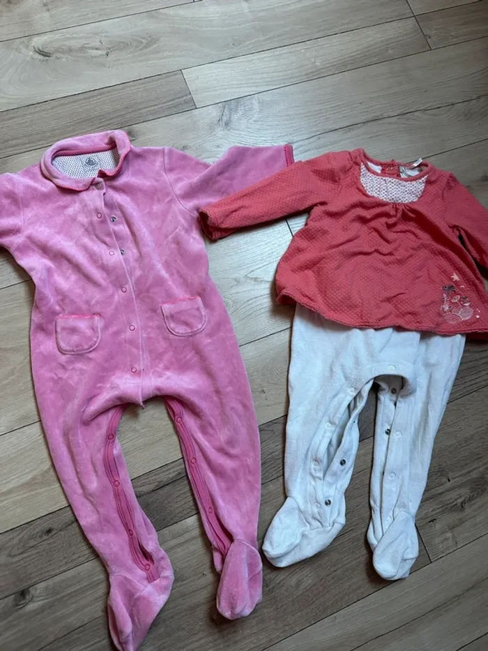 Lot 2 pyjamas chaud bébé fille 18 mois petit bateau orchestra