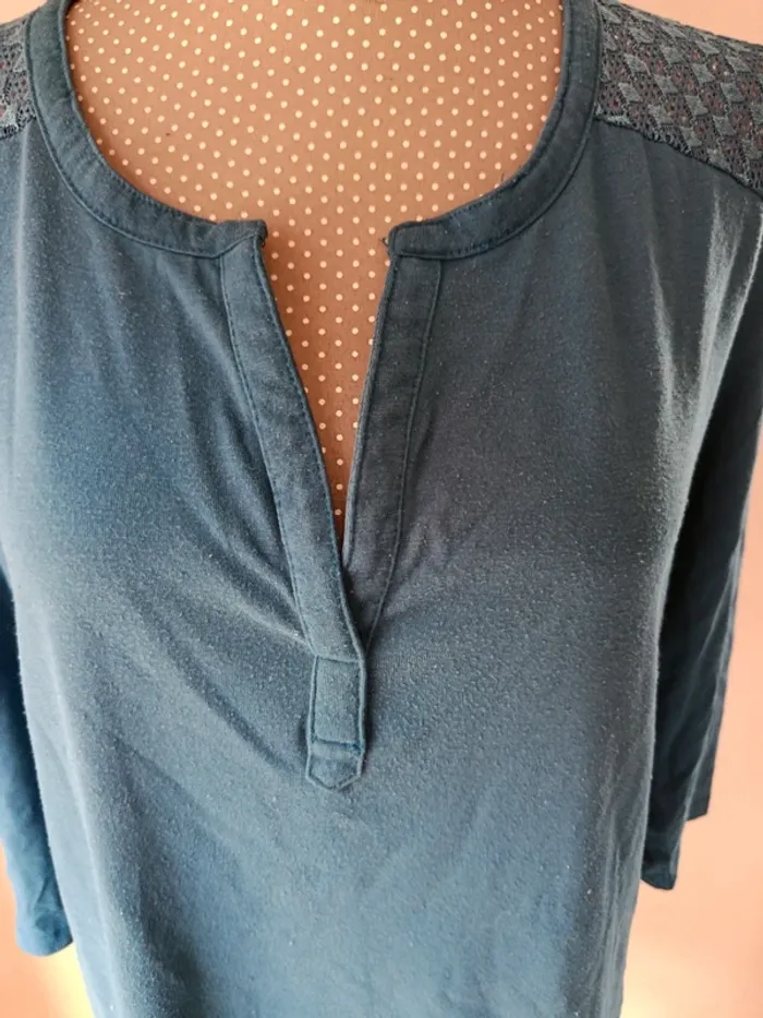 T-shirt manches longues bleu canard Taille M LH - photo numéro 3