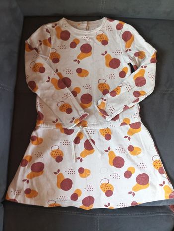 Robe manches longues Fille 8 ans fruits poire Orchestra