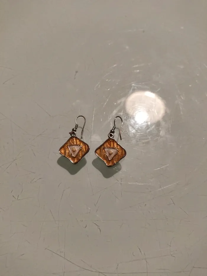 Boucles d’oreilles carrées orange