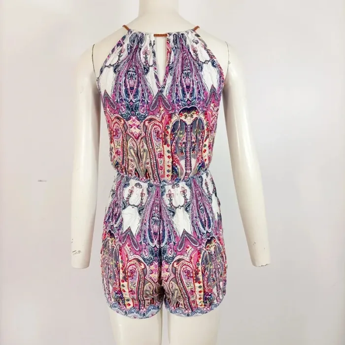 Combishort Lilie Rose multicolore à motifs bohèmes - Taille élastique - Taille 38 estimée A664 - photo numéro 4