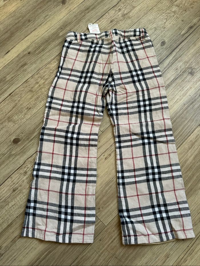 Pantalon burberry tartan 100% lin fille 5 ans - photo numéro 2