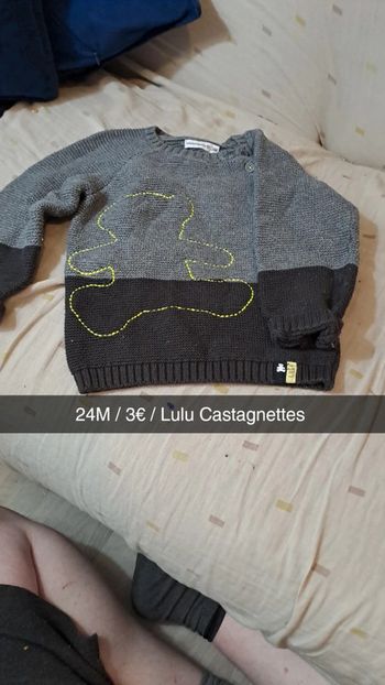 Pull Lulu Castagnette gris et noir