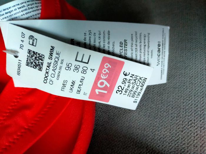 Haut de bikini rouge noué – ETAM – Tailles 90E & 95E - photo numéro 9