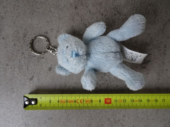 Porte-clés tout doux ourson bleu - photo numéro 3