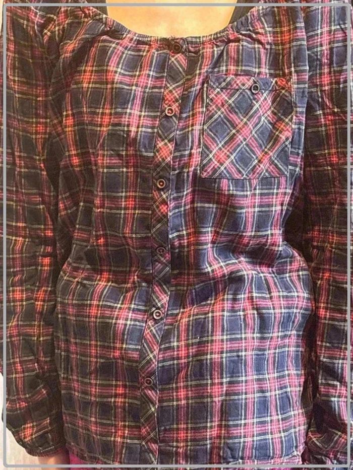Blouse à carreaux manche longue taille 36 marque esprit - photo numéro 2