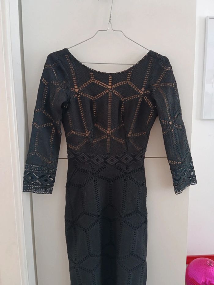 Robe midi noire guipure taille 34 - photo numéro 2