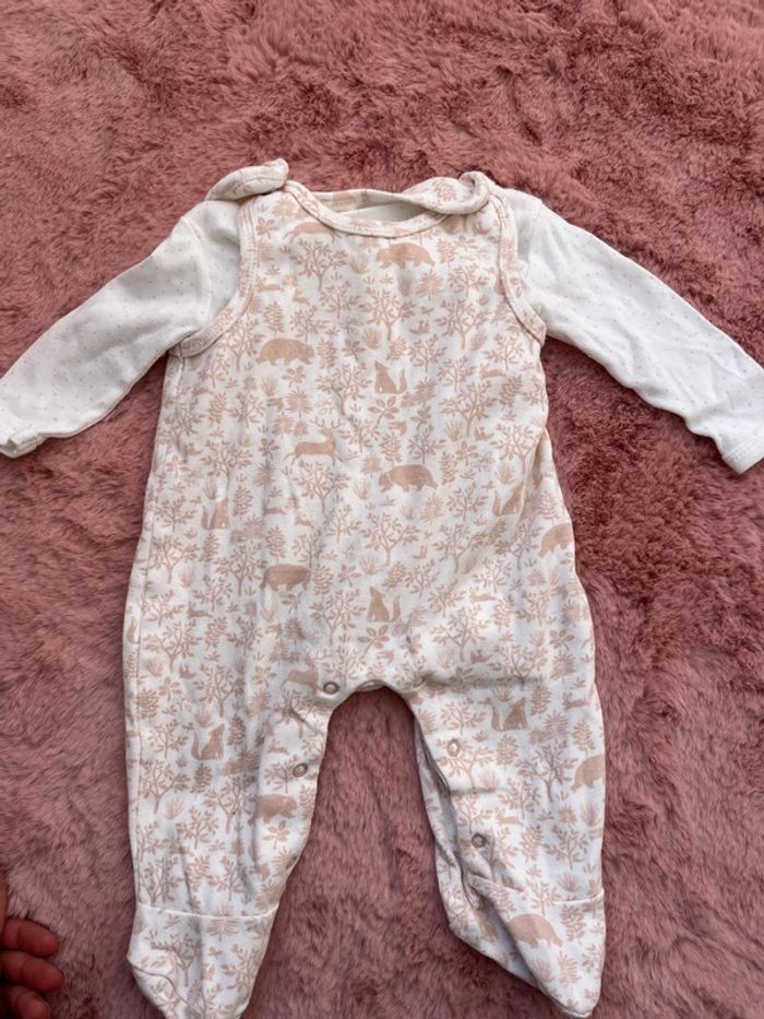 Ensemble bébé fille salopette et bodie 3 mois - photo numéro 2