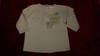Tee-shirt manches longues beige 3 mois garçon kitchoun