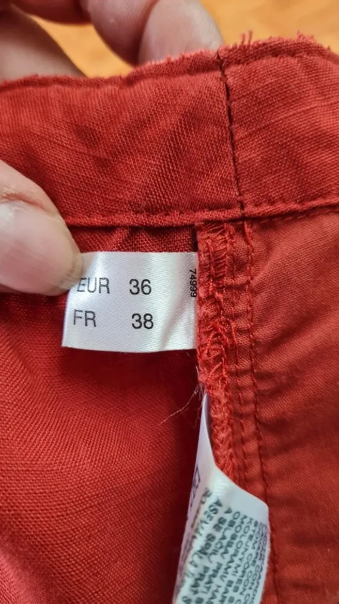 Short femme en lin et viscose T40 - photo numéro 7