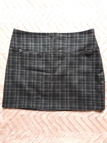 Jupe hiver noire carreaux Camaïeu 42