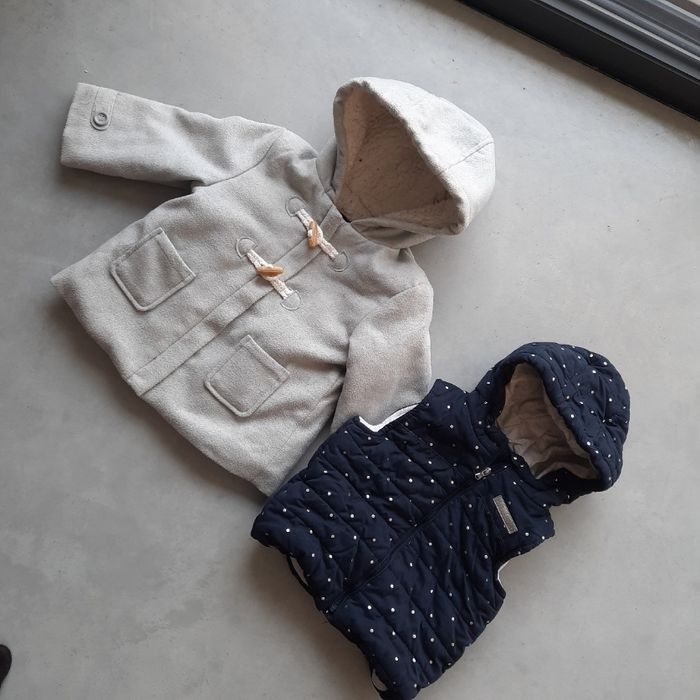 Lot manteau chaud doudoune sans manches fille 18 mois automne hiver
