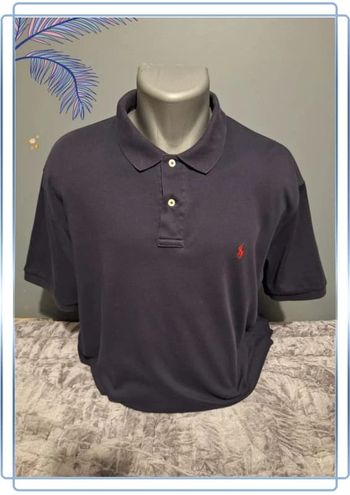 Polo Ralph lauren bleu foncé - taille L - brodé - 100% coton (29)