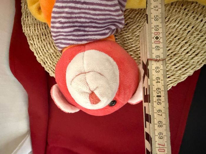 ours doudou longues pattes bandana foulard rayé violet orange rose jaune cmi CE playkids - photo numéro 4