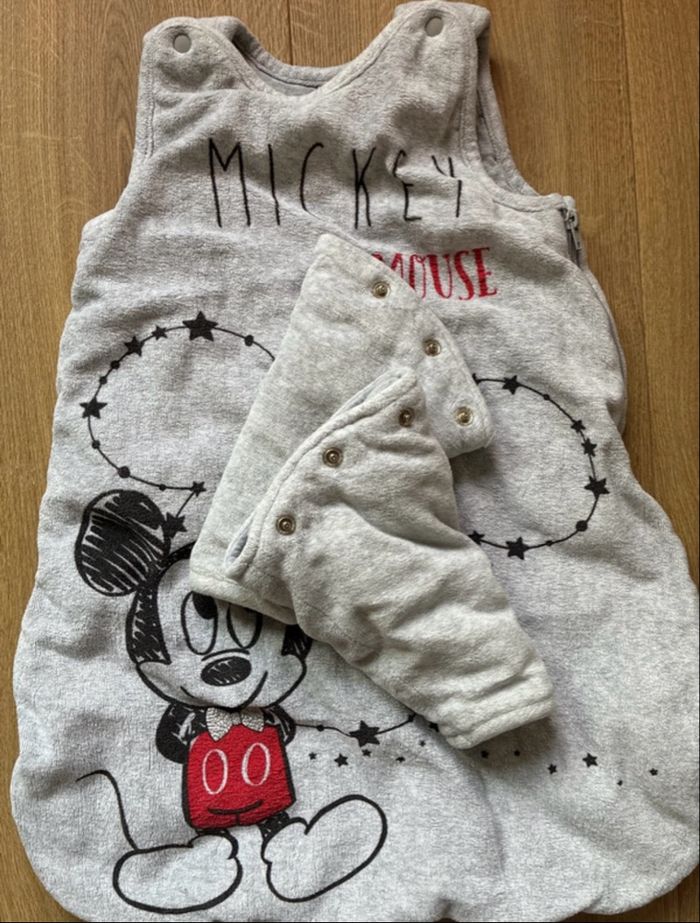 Gigoteuse chaude Disney Mickey 0-6 mois gris velours doux 💫 - photo numéro 3