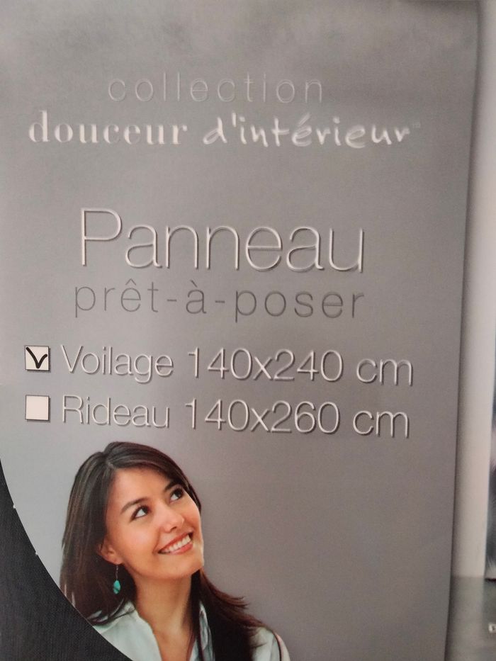 Voilage noir et gris 140x240 - photo numéro 3