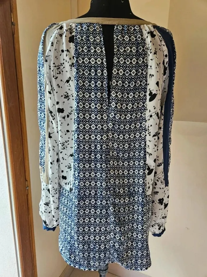 🌸 Blouse Femme Fairly Taille 46 Bohème Chic Imprimée Manches Longues 🌸 - photo numéro 2