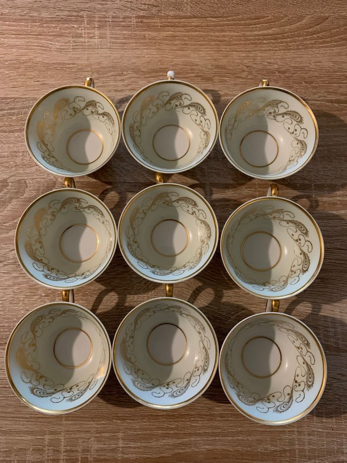Tasses et sous tasses porcelaine rené Caire - photo numéro 2