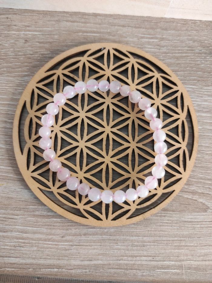 📿 Bracelet en quartz rose – Perles 6 mm (élastique) - photo numéro 2