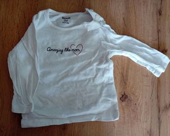 T-shirt blanc m.l / 3 mois