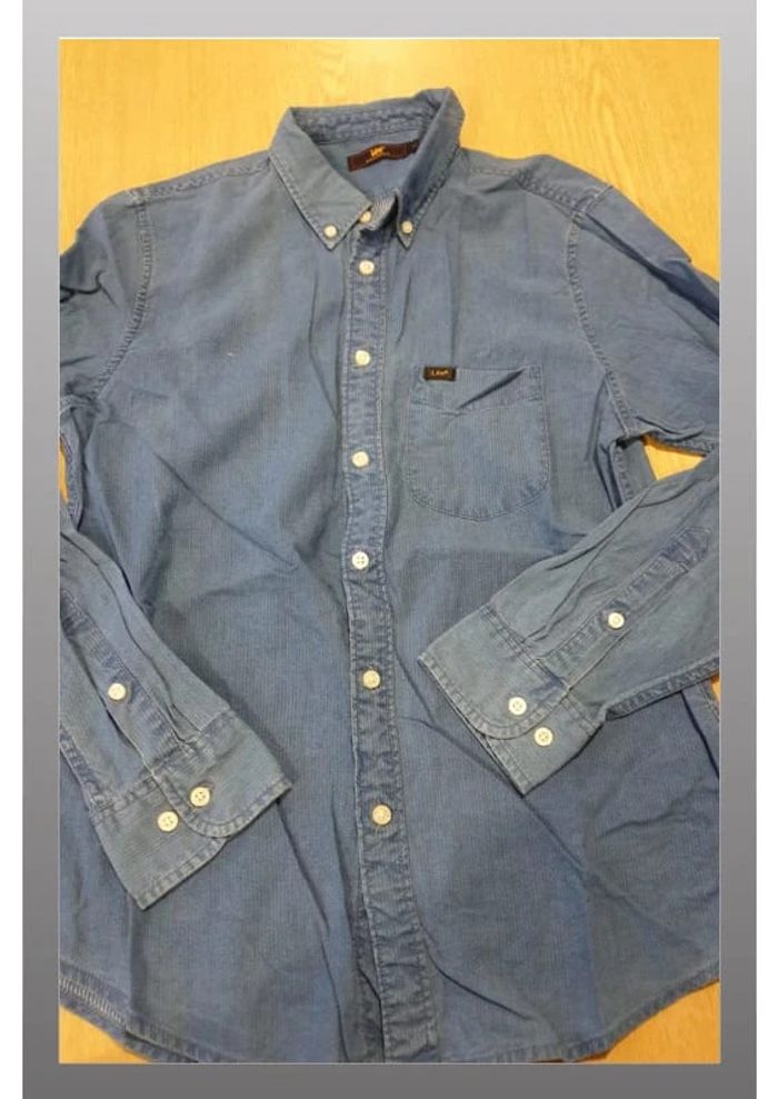 Chemise à fines rayures homme Lee S bleu/blanc