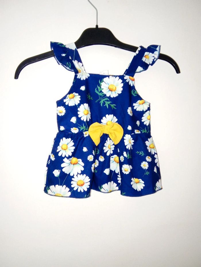 Debardeur bleu motif pâquerettes - Taille 18-24 Mois - Shein
