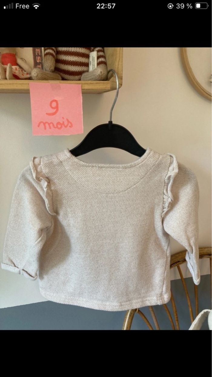 Gilet fille crème rosé pailleté  TAO - photo numéro 2